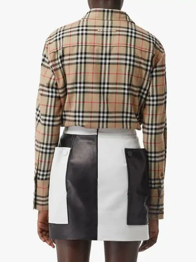 Shop Burberry Vintage Check Flannel Oversized Shirt In Neutrals