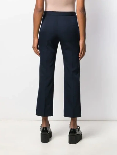Shop Stella Mccartney Cropped Flared Tailored Trousers In Blue