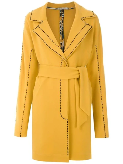 Shop Martha Medeiros Max Pespontos Trench Coat In Yellow