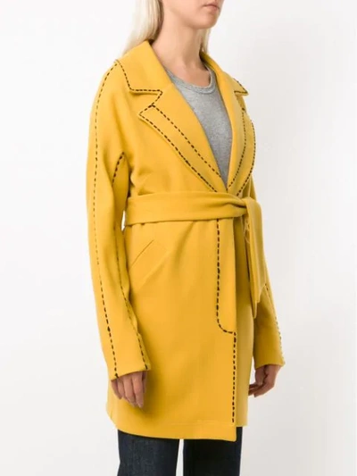 Shop Martha Medeiros Max Pespontos Trench Coat In Yellow