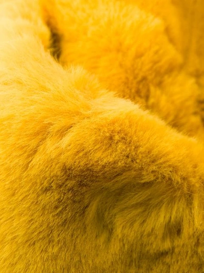 Shop Apparis Sophie Faux Fur Coat In Yellow