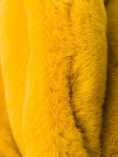 Shop Apparis Sophie Faux Fur Coat In Yellow