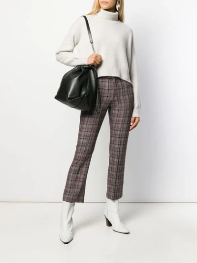 Shop Isabel Marant Checked Cropped Trousers In Red