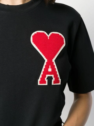 Shop Ami Alexandre Mattiussi Heart Patch T-shirt In Black