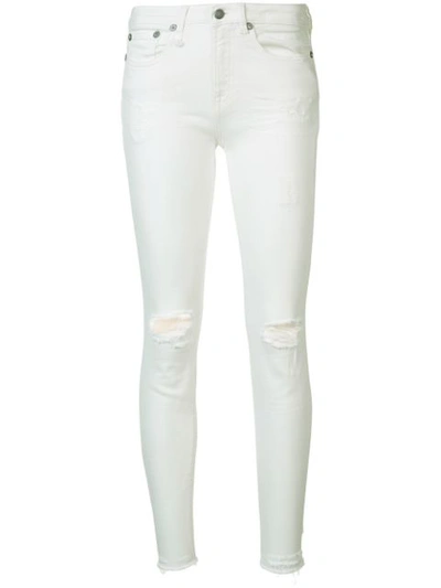 Shop R13 Distressed Skinny Jeans In White