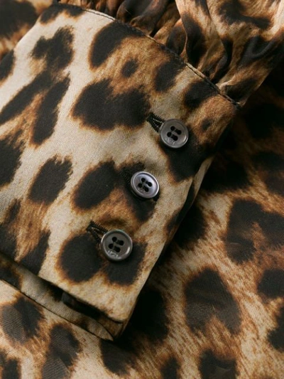 Shop N°21 Leopard Sheer Short Dress In Brown