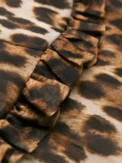 Shop N°21 Leopard Sheer Short Dress In Brown