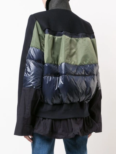 Shop Sacai Contrast Style Jacket - Blue