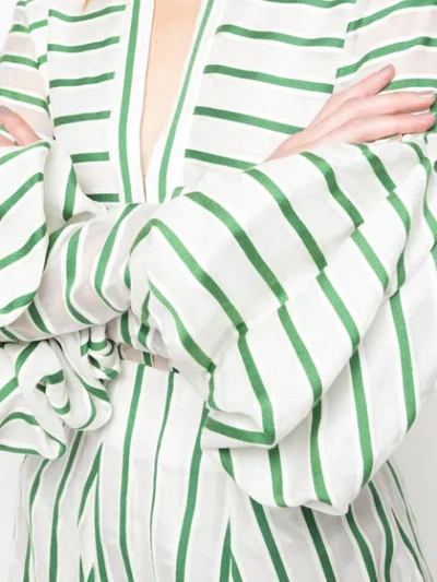 Shop Rosie Assoulin Lantern Sleeve Top In Green