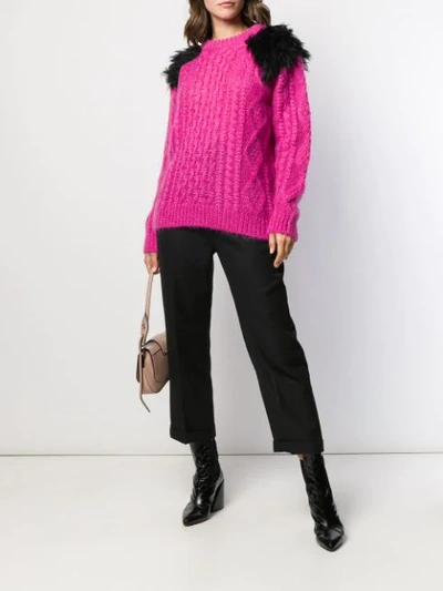 Shop Prada Chunky Knit Jumper In Pink