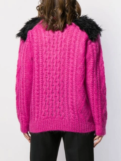 Shop Prada Chunky Knit Jumper In Pink