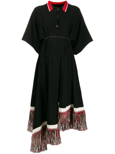Shop Jw Anderson Knitted Polo Dress In Black