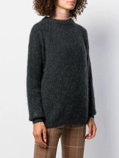 Shop Acne Studios Dramatic Moh Crew Neck Jumper In Grey