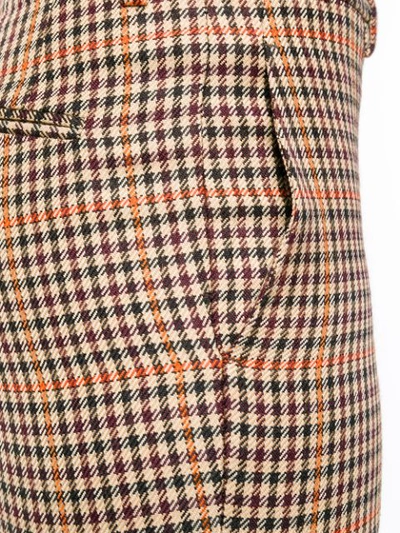 Shop Pt01 Plaid Slim Tailored Trousers - Neutrals