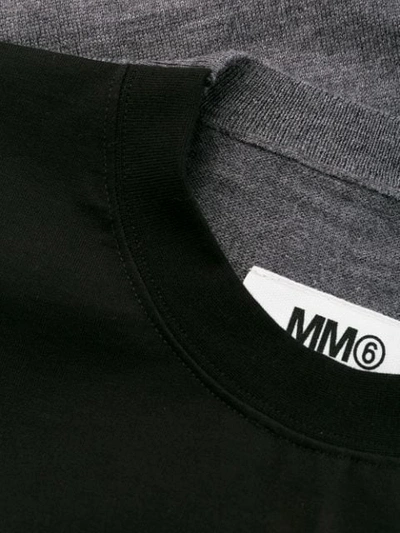 Shop Mm6 Maison Margiela T-shirt Layered Knitted Dress In Black