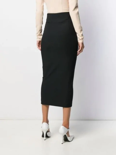 Shop A.w.a.k.e. Buttoned Pencil Skirt In Black