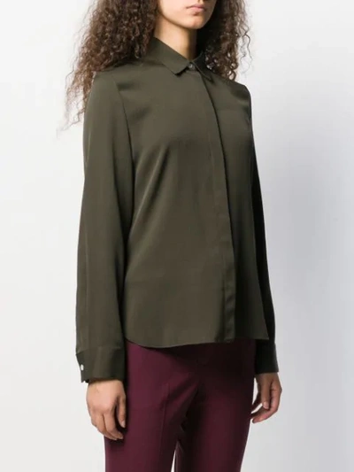 Shop Theory Long Sleeved Shirt In Green