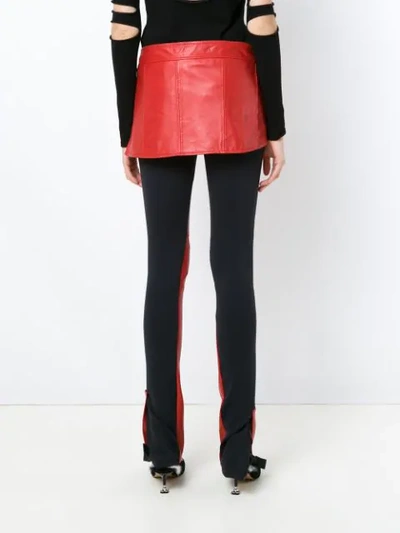Shop Andrea Bogosian Layered Leather Trousers In Red