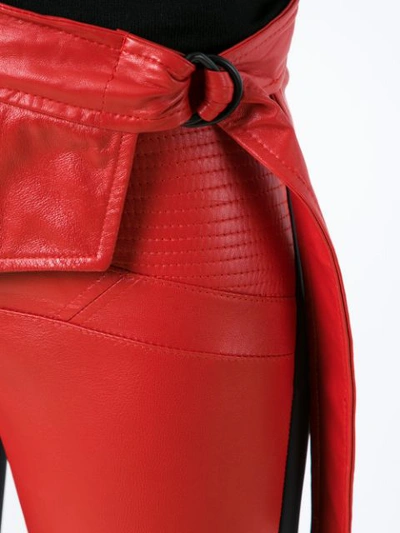 Shop Andrea Bogosian Layered Leather Trousers In Red