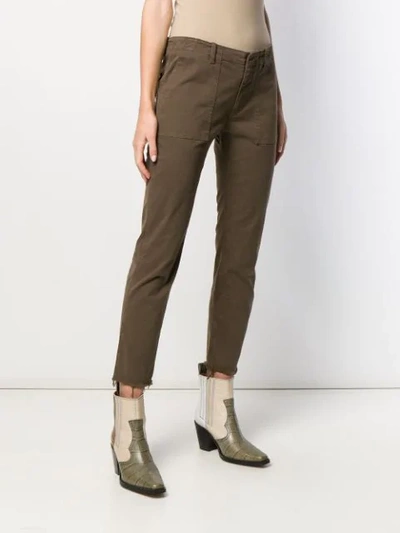 Shop Nili Lotan Skinny Cut-off Trousers In Brown