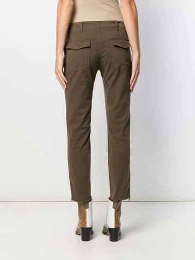 NILI LOTAN SKINNY CUT-OFF TROUSERS - 棕色