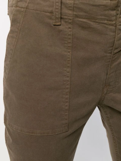 Shop Nili Lotan Skinny Cut-off Trousers In Brown