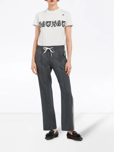 Miu Miu Tailored Style Track Trousers In Grey