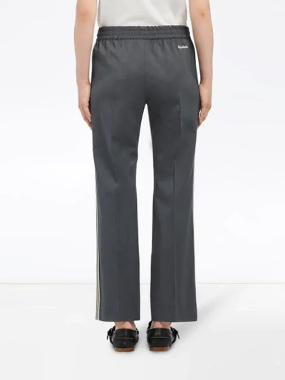 Shop Miu Miu Tailored Style Track Trousers In Grey