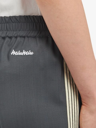 Miu Miu Tailored Style Track Trousers In Grey