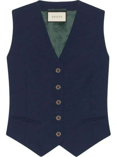 Shop Gucci Tailored Waistcoat In Blue