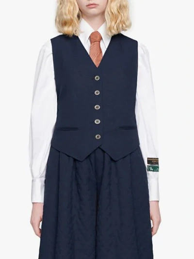 Shop Gucci Tailored Waistcoat In Blue