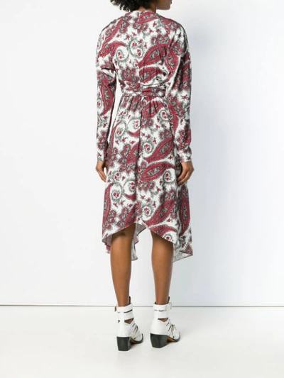 Shop Isabel Marant Printed Wrap-around Dress In White