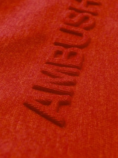 Shop Ambush Logo Knitted Roll-neck Jumper In Orange