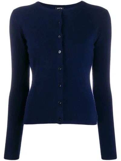 Shop Aspesi Cashmere Slim-fit Cardigan In Blue