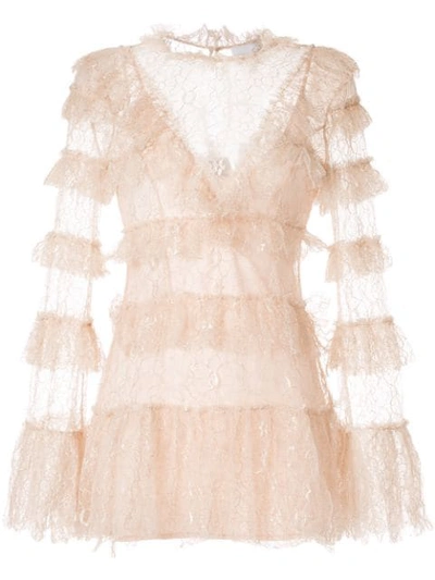 Shop Alice Mccall Lace Tiered Dress In Pink