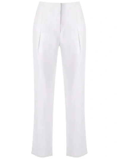 Shop Alcaçuz Cropped Marles Trousers In White