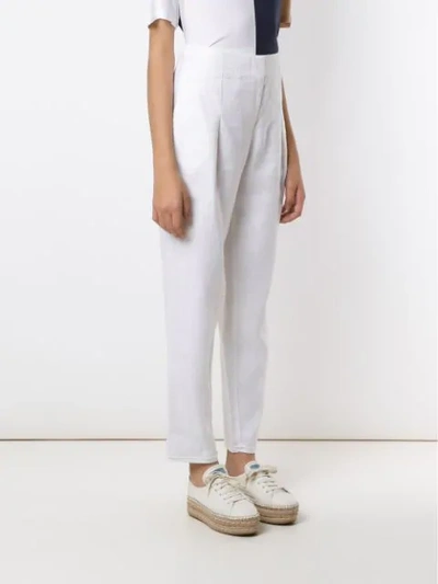 Shop Alcaçuz Cropped Marles Trousers In White