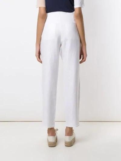 Shop Alcaçuz Cropped Marles Trousers In White