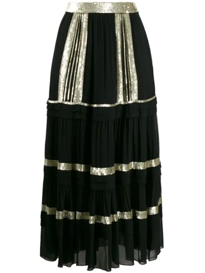 Shop Temperley London Tiered Skirt In Black