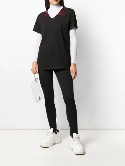 Shop Mm6 Maison Margiela Glitter Embellishment Oversized T-shirt In Black