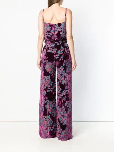 Shop Saloni Floral Print Jumpsuit In Pink