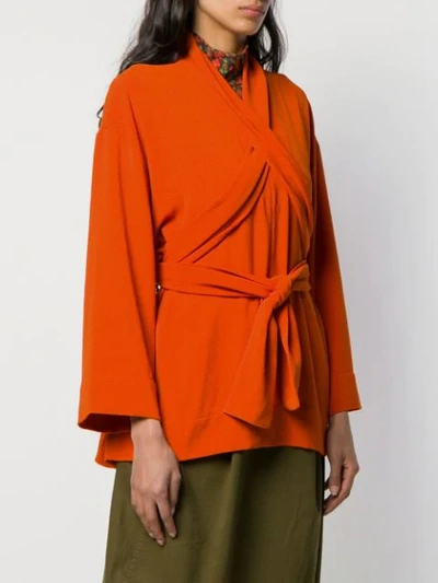 Shop Henrik Vibskov Wrap Around Blouse In Orange