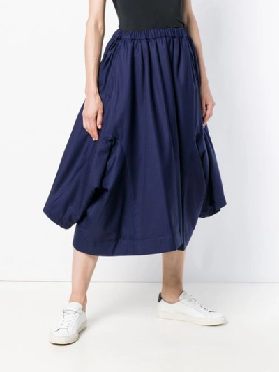 Shop Comme Des Garçons Comme Des Garçons Striped Asymmetric Skirt In Blue