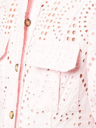 Shop Ganni Puff Sleeve Dress In Pink