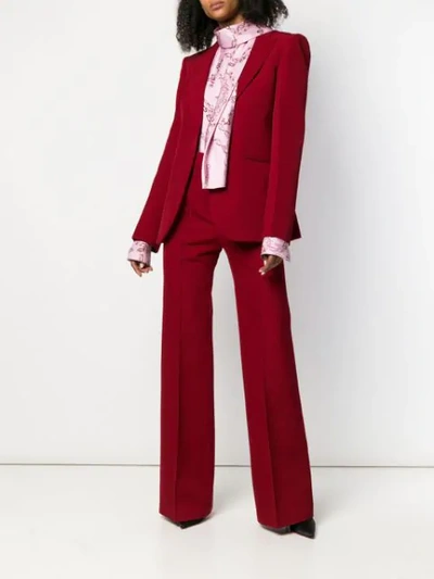 Shop Victoria Beckham Wide Leg Trousers In Red