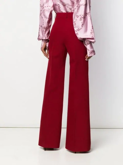 Shop Victoria Beckham Wide Leg Trousers In Red