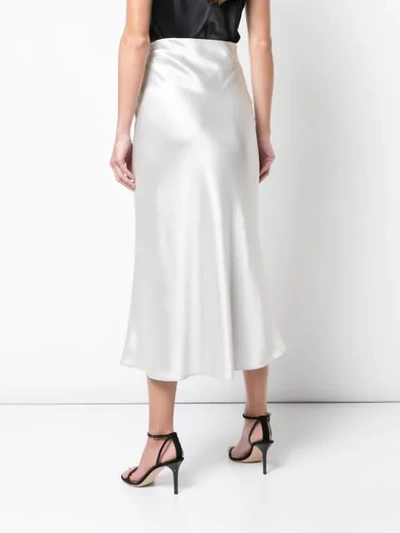 Shop Galvan Valetta Midi Skirt In Silver