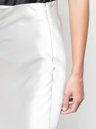 Shop Galvan Valetta Midi Skirt In Silver