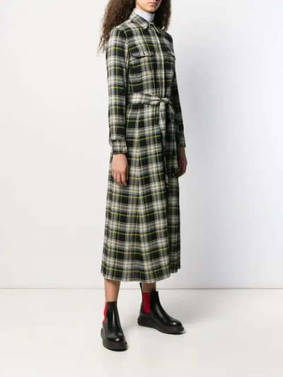 Shop Polo Ralph Lauren Plaid Shirt Dress In Green