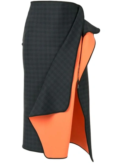 Shop Maticevski Checked Ruffle Detail Skirt In Black